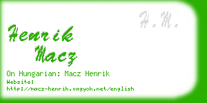 henrik macz business card